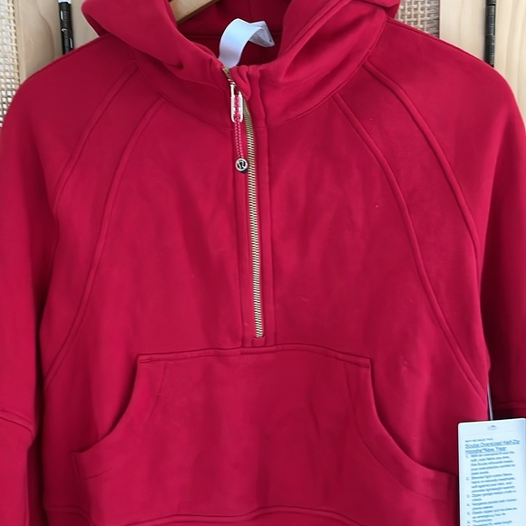 NWT LULULEMON SCUBA OVERSIZED HALF-ZIP HOODIE NEW YEAR SIZE XS/SMALL DARK RED - Picture 2 of 7